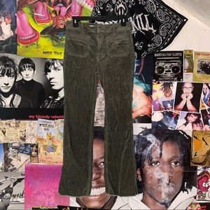 anthropologie PILCRO olive green corduroy pants